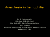 Anesthesia in Hemophilia.ppt